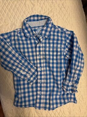 J. Khaki Blue & White Gingham Button-Down Shirt